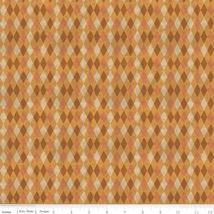 HALLOWEEN WHIMSY Whimsy Diamonds Orange Teresa Kogut - Halloween Fabric - 100% cotton quilting fabric yardage -Riley Blake Designs