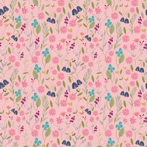 IN THE MEADOW Pink Medium Floral Keera Job - Riley Blake Designs - 100% cotton quilting fabric