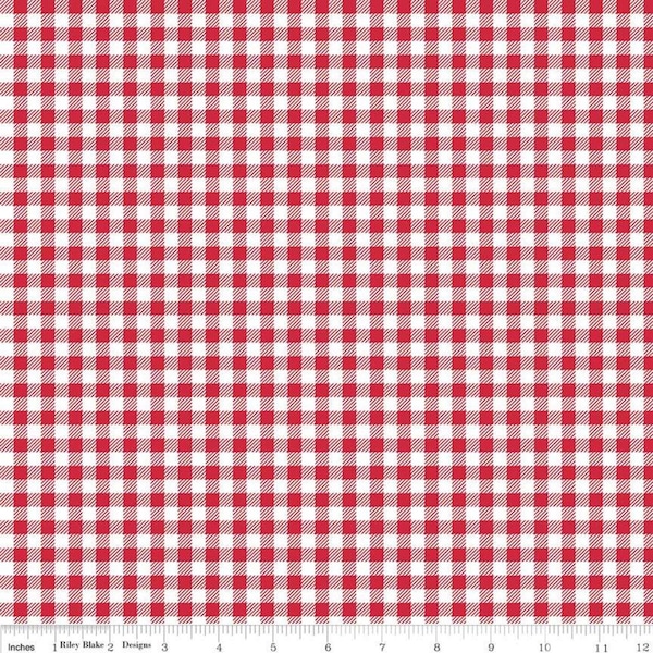 BAKE SALE 2 Gingham Red Lori Holt - 100% cotton quilting fabric - Riley Blake Designs