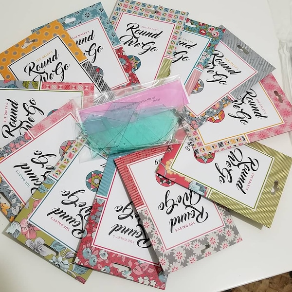 Sue Daley ROUND WE GO quilt pattern: paper piecing Design Booklet, English paper piecing (epp) and templates New!