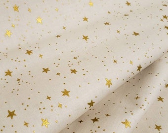 PRIMAVERA - Stars - Cream Gold Metallic - Rifle Paper Co - cotton yardage - Rp310-cr1m