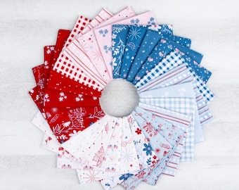 FIREWORK FIELDS 24 Fat Quarter Hand Cut Bundle Gracey Larson Patriotic 250th Birthday Riley Blake Designs - new 100% cotton quilting fabric