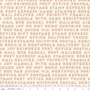 Christmas Delivery - Cream with red text - Carta Bella - Riley Blake Designs new 100% cotton quilting fabric
