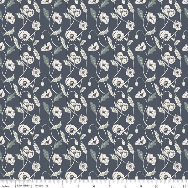 ELEGANCE Ethereal Navy - Corinne Wells - 100% cotton quilting fabric - Riley Blake Designs