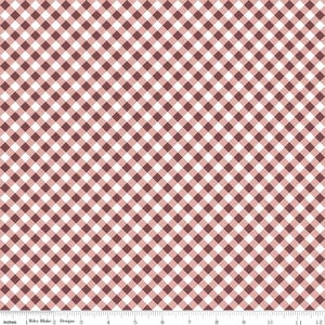 A WALK On the PRAIRIE Gingham (printed) Dusty Rose Melissa Gilbert 100% cotton quilting fabric yardage - Riley Blake Designs