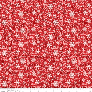 The MAGIC OF CHRISTMAS Snowflakes Red Christmas - Lori Whitlock - 100% cotton quilting fabric; Riley Blake Designs