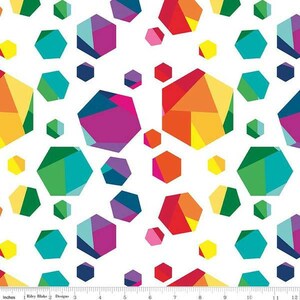 CREATE - Geo Gems on White - Kristy Lea for Riley Blake Designs - 100% cotton quilting fabric