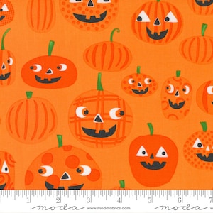 TOO CUTE To SPOOK - Pumpkin To Talk About - Orange - Halloween - Me & My Sister Designs - 100% cotton quilting fabric yardage