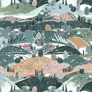 WINTERTALE - Snowy Hills - Christmas - Katarina Roccella - Art Gallery Fabrics - 205 thread count - 100% cotton quilting fabric