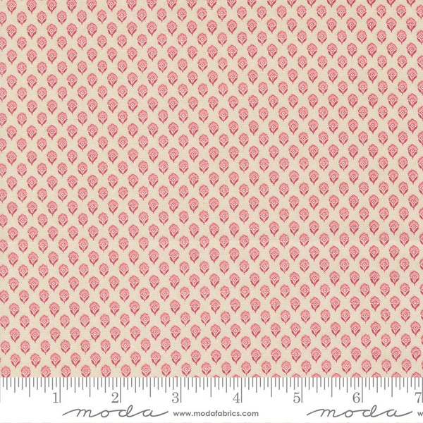 ANTOINETTE Adelaide Foulard Pearl Faded Red - French General - 100% cotton Quilting Fabric - Moda Fabrics