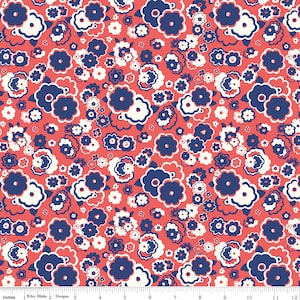 CARNABY COLLECTION - Cosmos Cloud B - Retro Indigo - Liberty of London - 100% Cotton quilting fabric - Riley Blake Designs