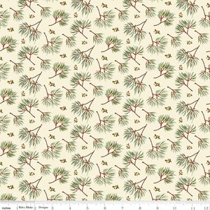 ADEL IN WINTER - Pine - Cream - Sandy Gervais - Christmas - 100% cotton quilting fabric yardage - Riley Blake Designs