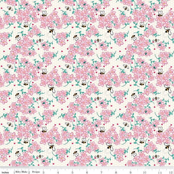 MINT FOR YOU Floral White Gold Sparkle - Valentines day - Melissa Mortenson - cotton quilting fabric, Riley Blake
