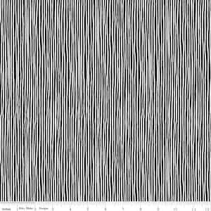 May include: Black and white fabric with a repeating pattern of wavy vertical lines.