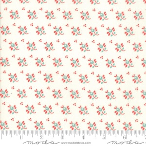 Farmhouse II - Red Orange Turquoise Floral - Fig Tree Quilts - 100% cotton quilting fabric yardage - Moda Fabrics - low volume