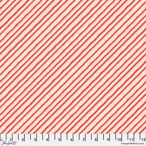 LOVE SANTA Peppermint Stripes - Red - Cori Dantini - Christmas Fabric - 100% cotton quilting fabric; Free Spirit