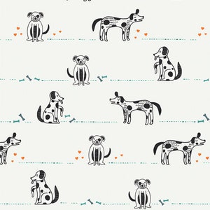 OH WOOF - Good Pup - Jessica Swift - 205 high thread count - 100% cotton quilting fabric - Art Gallery Fabrics
