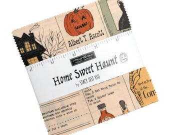 HOME SWEET HAUNT 5" x 5" Charm Pack Stacy Iest Hsu Halloween 100% cotton quilting fabric precut Moda Fabrics  From the Vault