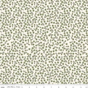 GINGHAM FIELDS - Floral Blossoms - Cream - My Minds Eye - Riley Blake Designs - 100% cotton quilting fabric yardage - Low Volume