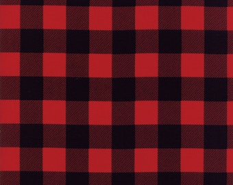 BUFFALO PLAID Buffalo Check Black Red Plaid - new cotton quilting fabric - Moda Fabrics Yardage