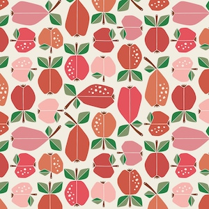 UNDER The APPLE TREE - Orchard - Apple Red - Loes Van Oosten - 100% cotton quilting fabric yardage