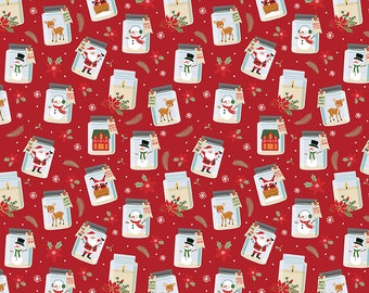 The MAGIC OF CHRISTMAS - Jars - Red - Christmas - Lori Whitlock - 100% cotton quilting fabric; Riley Blake Designs