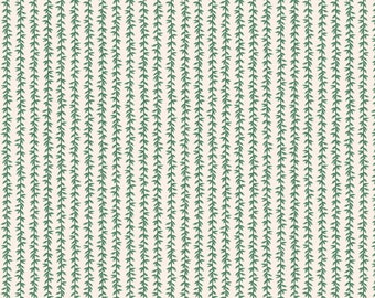 STRAWBERRY FIELDS - Laurel Stripe - Cream Green - Rifle Paper Co - 100% Cotton quilting fabric yardage - RP405-CR3