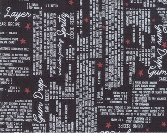 Merry Starts Here - Recipes Black - Sweetwater Fabrics - Christmas Holiday fabric Moda cotton fabric
