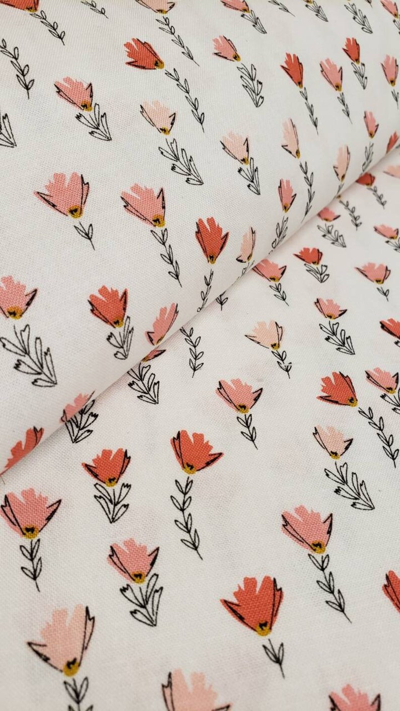 White Petals Fields Gabrielle Neil Design Studio PETALS /& POTS cotton quilting fabric Riley Blake Designs