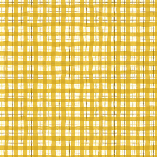 UNDER The APPLE TREE - Picnic - Plaid - Sunshine - Yellow - Loes Van Oosten - 100% cotton quilting fabric yardage - Cotton and Steel