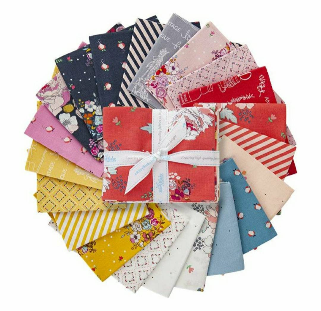 FAT QUARTER Geometric Fabric Minki Kim Serendipity Fabric Navy Sprinkles Fabric Riley Blake Designs