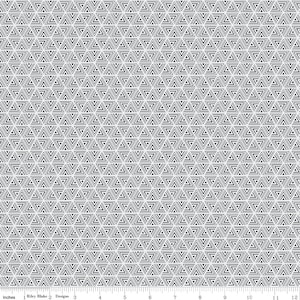 May include: A seamless pattern of black and white triangles on a light gray background. The triangles are arranged in a repeating pattern, creating a geometric design.