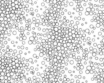 A GHASTLIE BUBBLE - Natural - White Black - Alexander Henry; new 100% cotton quilting fabric