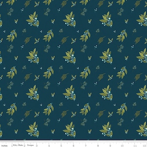 ARRIVAL OF WINTER - Branches - Navy - Sandy Gervais - 100% cotton quilting fabric yardage - Riley Blake Designs