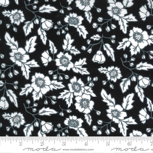 MIDNIGHT MAGIC 2 - Gothic Bloom Halloween Floral - Midnight Black - Halloween - April Rosenthal - 100% cotton quilting fabric yardage