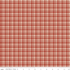 ARRIVAL OF WINTER - Plaid - Rose - Sandy Gervais - 100% cotton quilting fabric yardage - Riley Blake Designs