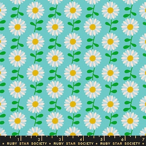 FLOWERLAND Field of Flowers Turquoise - Melody Miller - Ruby Star Society - 100% Cotton quilting fabric yardage - Moda Fabric