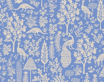 CAMONT - Menagerie Silhouette - Blue - Rifle Paper Co - 100% cotton quilting fabric yardage