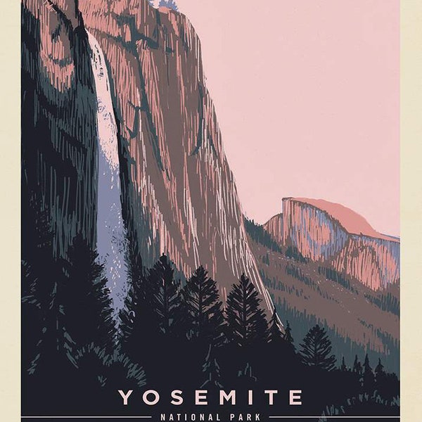 NATIONAL PARKS - YOSEMITE - Poster Panel - 36" x 42" - cotton quilting fabric - Riley Blake Designs