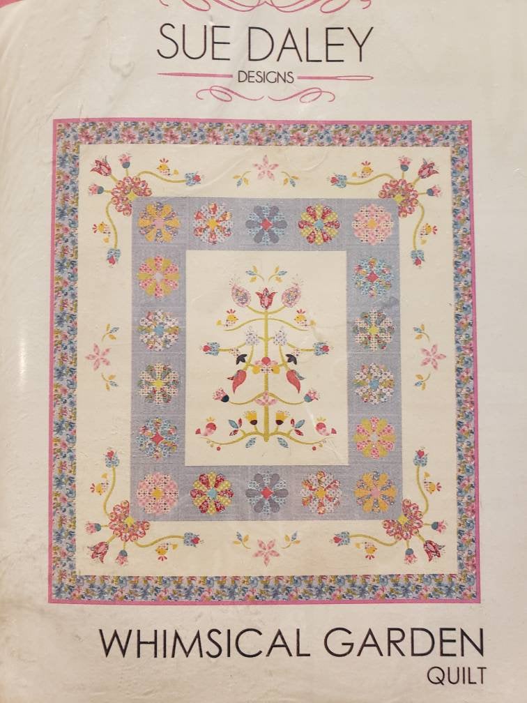 WHIMSICAL GARDEN - Sue Daley - quilt pattern -  paper piecing Design Booklet, English paper piecing (epp) and templates