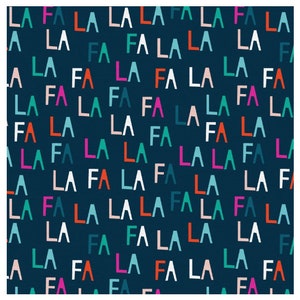 HANDMADE HOLIDAY - Fa La La Navy - 100% cotton quilting fabric yardage - PaintBrush Studios - Ampersand Design Studio - Christmas Fabric