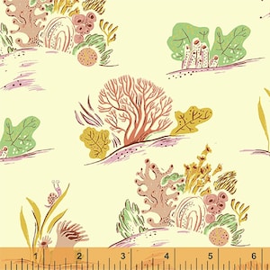 MALIBU - Coral - Minty - Heather Ross - new 100% cotton quilting fabric - Windham Fabrics