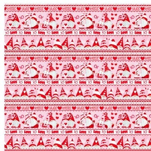 GNOMIE LOVE - Gnome Novelty Stripe - Shelly Comiskey - Henry Glass - new cotton quilting fabric - Valentines Fabric
