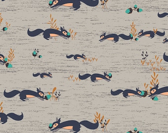LITTLE FORESTER FUSION - Squirrels at Play Forester - 205 high thread count - 100% cotton quilting fabric - Art Gallery Fabrics