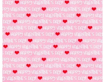 GNOMIE LOVE - Happy Valentines Day Words - Text - Pink - Shelly Comiskey - Henry Glass - new cotton quilting fabric - Valentines Fabric