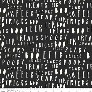 BAD To The BONE - Words - Text - Black - Glow in Dark - My Minds Eye - Halloween - 100% cotton quilting fabric yardage - Riley Blake Designs