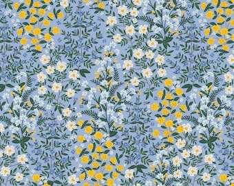 CAMONT - Wildwood Garden - Blue - Rifle Paper Co - 100% cotton quilting fabric yardage