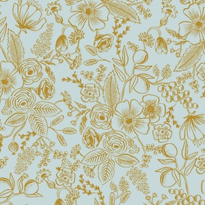 HOLIDAY CLASSICS - Colette - Mint Metallic - Rifle Paper Co - 100% Cotton quilting fabric - yardage
