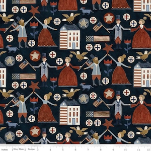 BRIGHT STARS Main Navy Teresa Kogut - 100% cotton quilting fabric yardage - Riley Blake Designs
