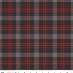 INTO THE WOODS - Plaid - Black - Lori Whitlock - Riley Blake Designs - 100% cotton quilting fabric